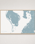 St. Petersburg Coastal Map — Canvas Horizontal — soft-blue, Light Wood