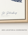 St. Petersburg canvas map — location and coordinates customization