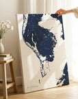 St Petersburg navy vertical wrapped canvas map in the ratio 2:3 hand mockup