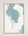 St. Petersburg Coastal Map — Canvas Vertical — soft-blue, Light Wood