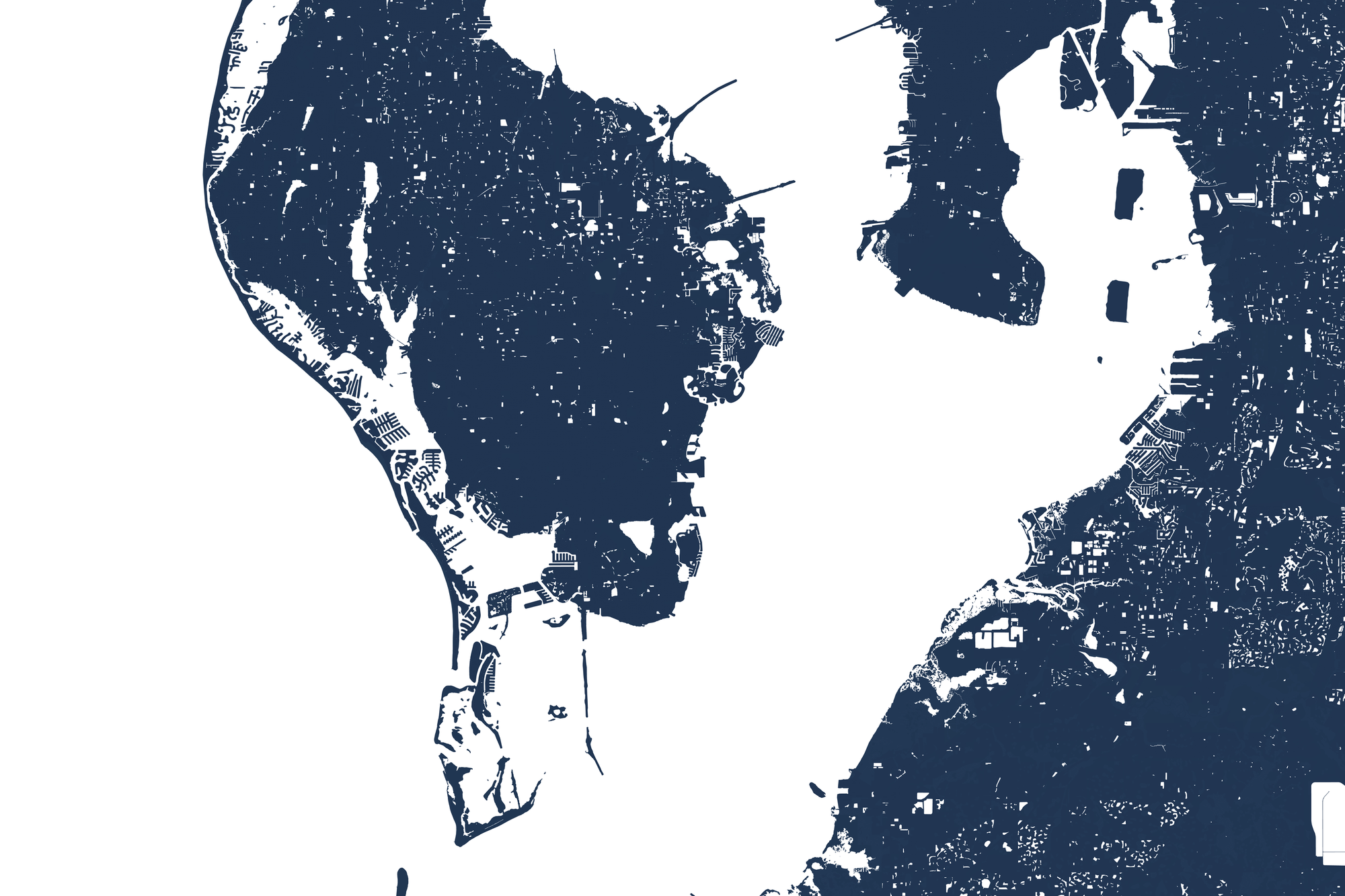 St. Petersburg Coastal Map — Fine Art Print Horizontal, navy, No Frame, 10x8