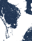St. Petersburg Coastal Map — Fine Art Print Horizontal, navy, No Frame, 10x8