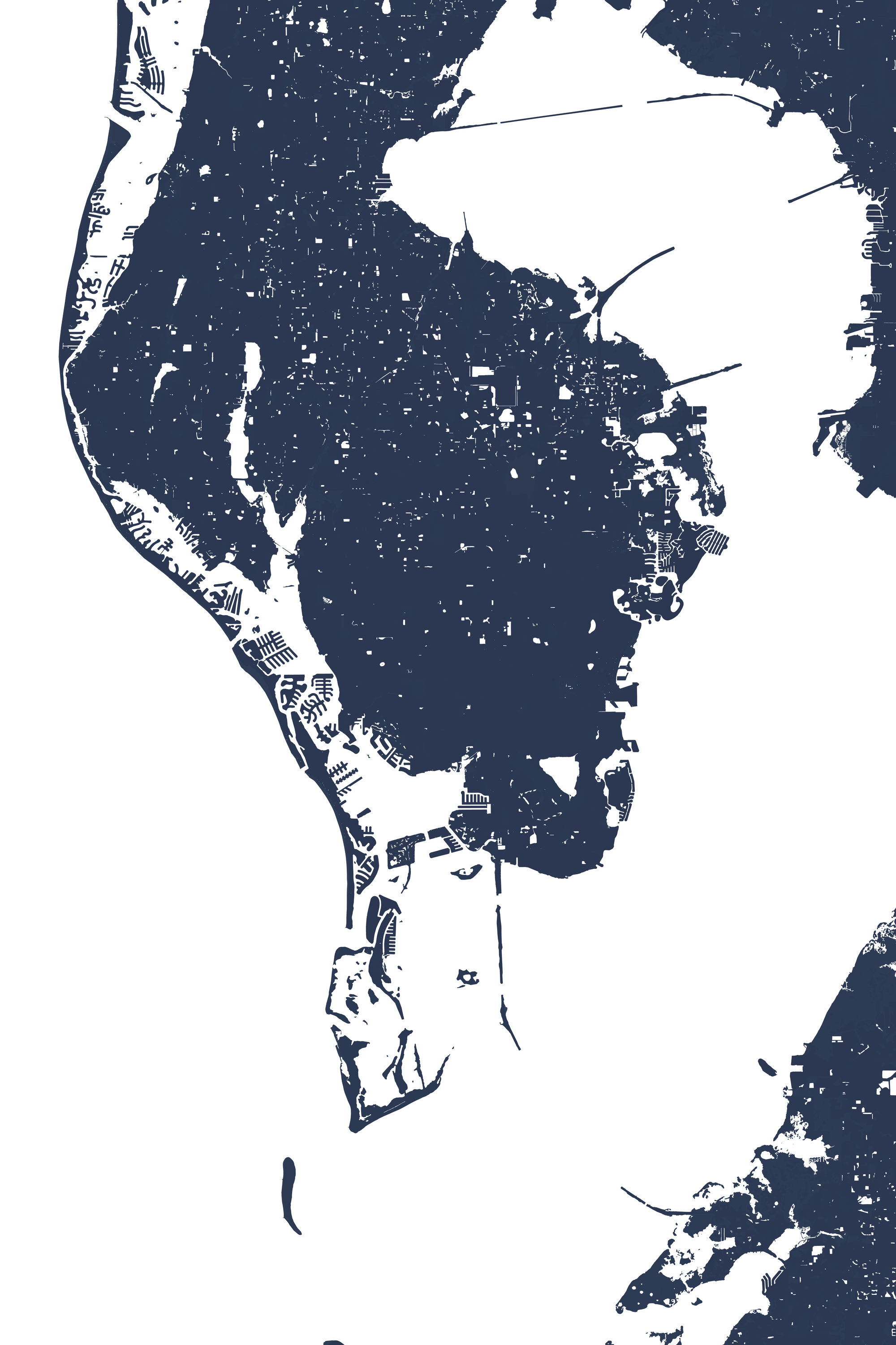 St. Petersburg Coastal Map — Fine Art Print Vertical, navy, No Frame, 8x10