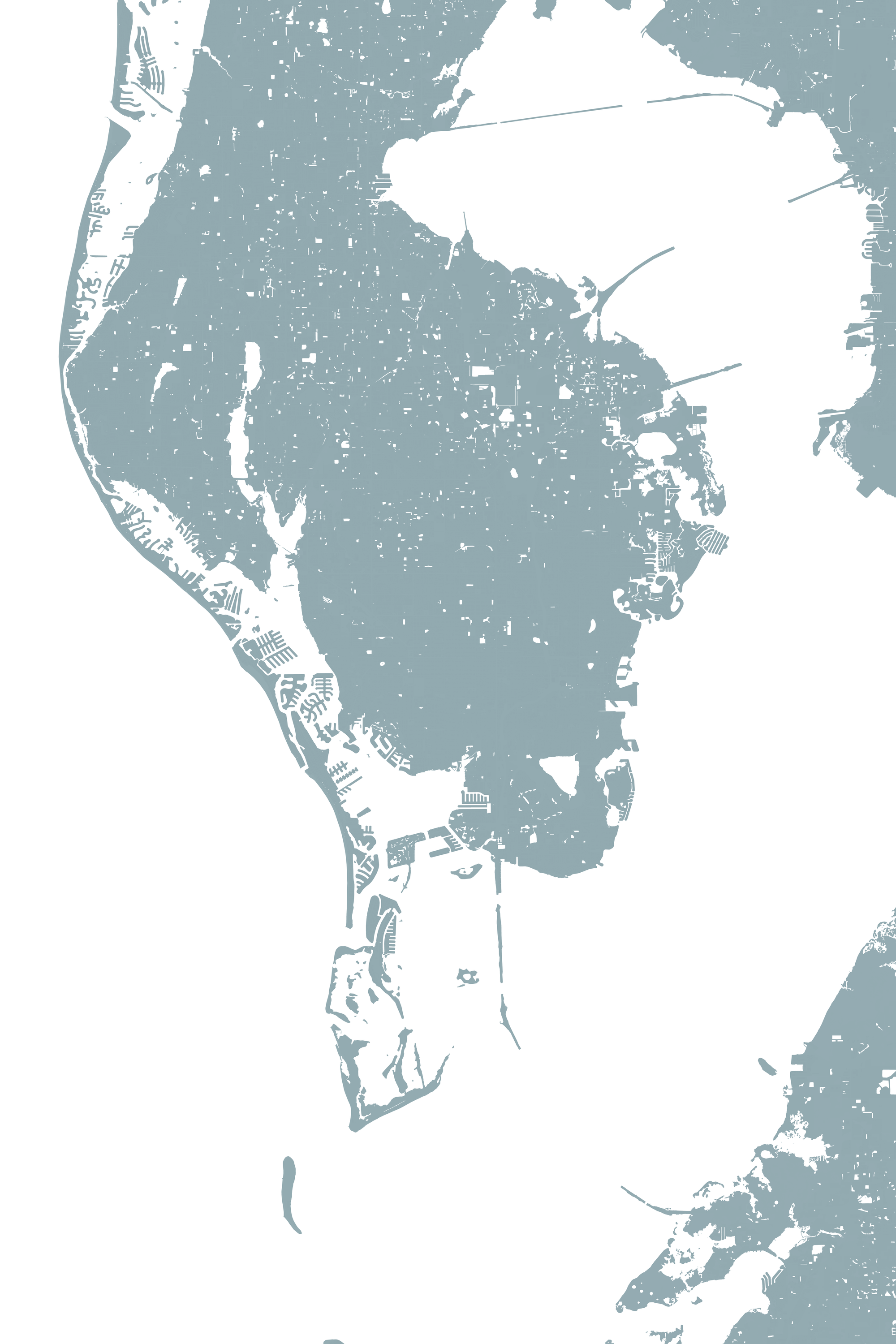 St. Petersburg Coastal Map — Fine Art Print Vertical, soft-blue, No Frame, 8x10