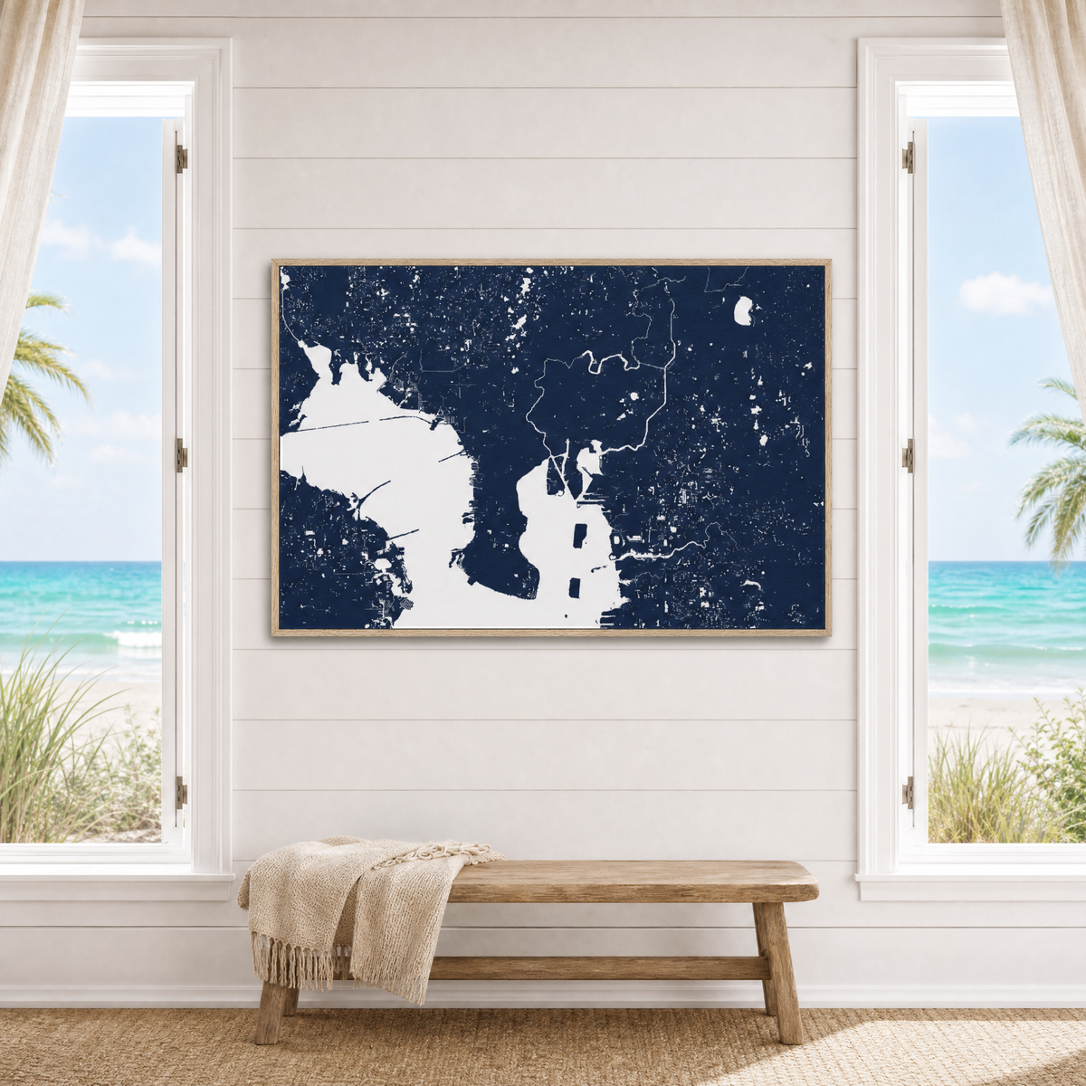 Tampa canvas map — window-scene interior