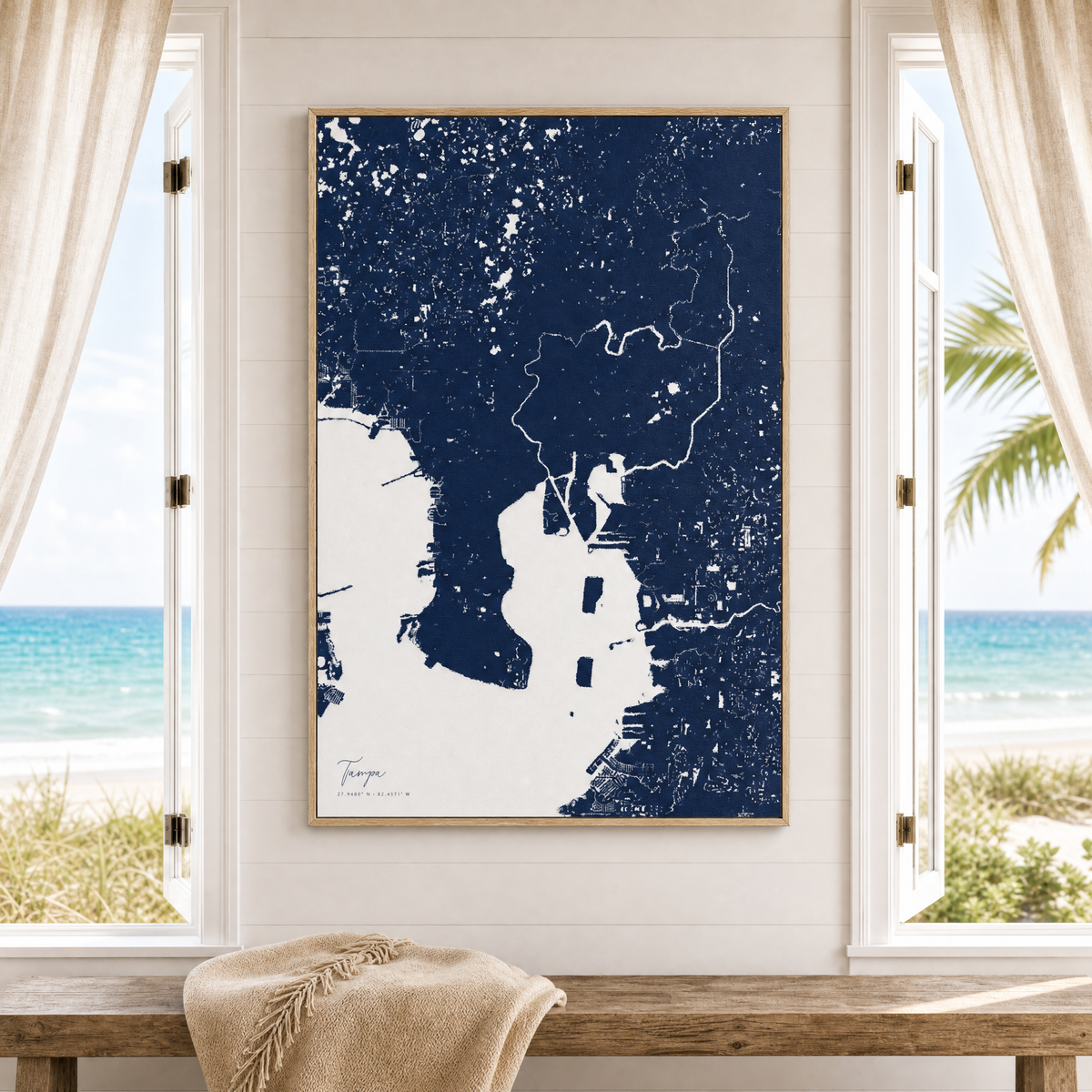 Tampa canvas map — window-scene interior