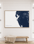 Tampa Bay / Sarasota canvas map — window-scene interior