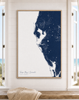 Tampa Bay / Sarasota canvas map — window-scene interior