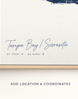 Tampa Bay / Sarasota canvas map — location and coordinates customization