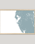 Tampa Bay / Sarasota Coastal Map — Fine Art Print Horizontal, soft-blue, Oak, 10x8