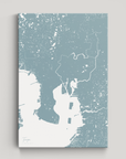 Tampa Coastal Map — Canvas Vertical, soft-blue, No Frame
