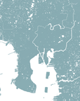 Tampa Coastal Map — Fine Art Print Horizontal, soft-blue, No Frame, 10x8
