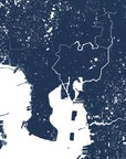 Tampa Coastal Map — Fine Art Print Vertical, navy, No Frame, 8x10