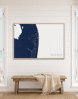 The Palm Beaches canvas map — window-scene interior