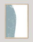 The Palm Beaches Coastal Map — Fine Art Print Vertical, soft-blue, Oak, 8x10