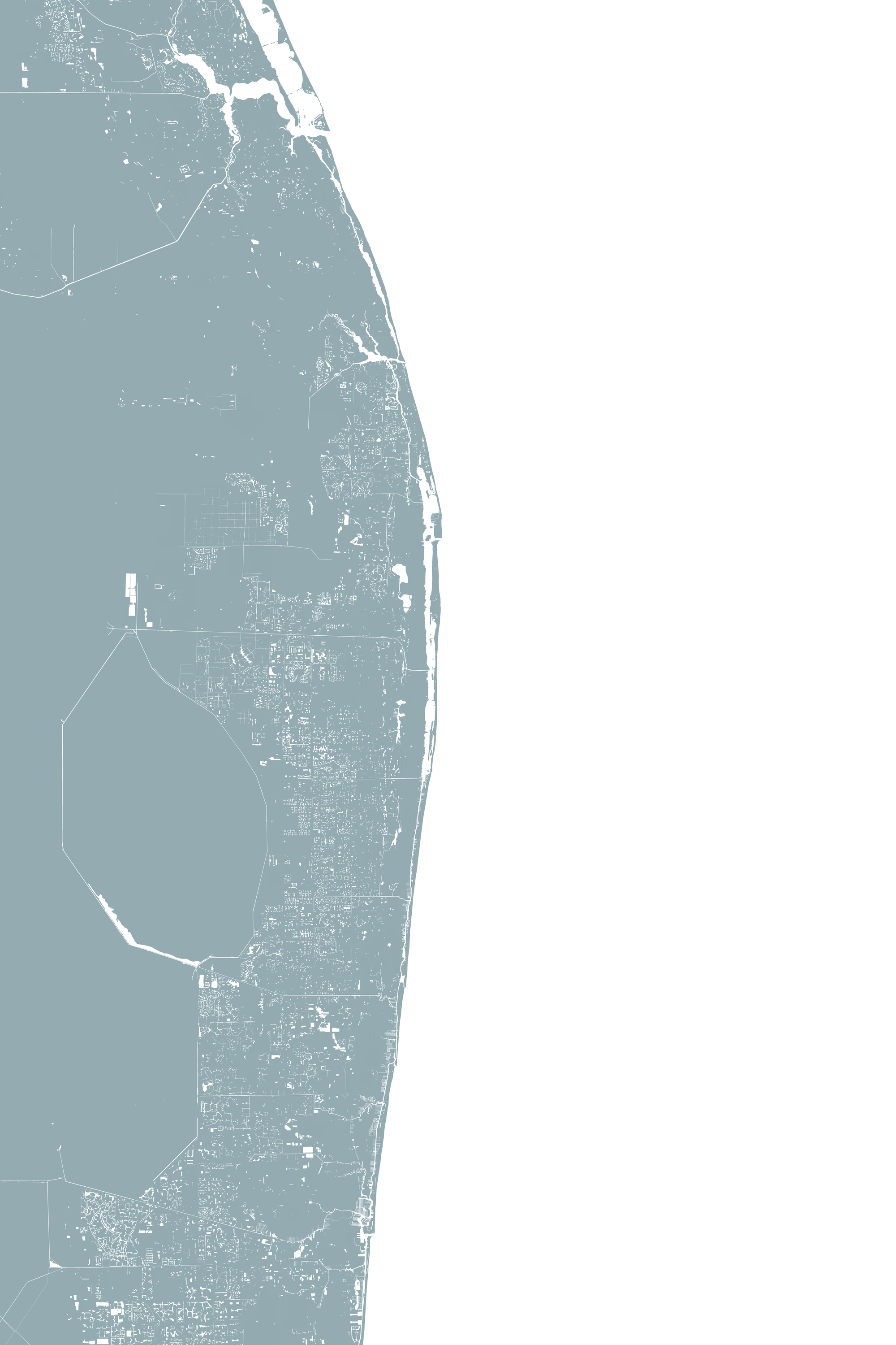 The Palm Beaches Coastal Map — Fine Art Print Vertical, soft-blue, No Frame, 8x10