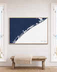 Topsail Island canvas map — window-scene interior