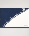 Topsail Island Coastal Map — Canvas Horizontal, navy, Black Frame