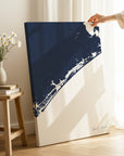 Topsail Island navy vertical wrapped canvas map in the ratio 2:3 hand mockup