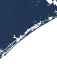 Topsail Island Coastal Map — Fine Art Print Vertical, navy, No Frame, 8x10