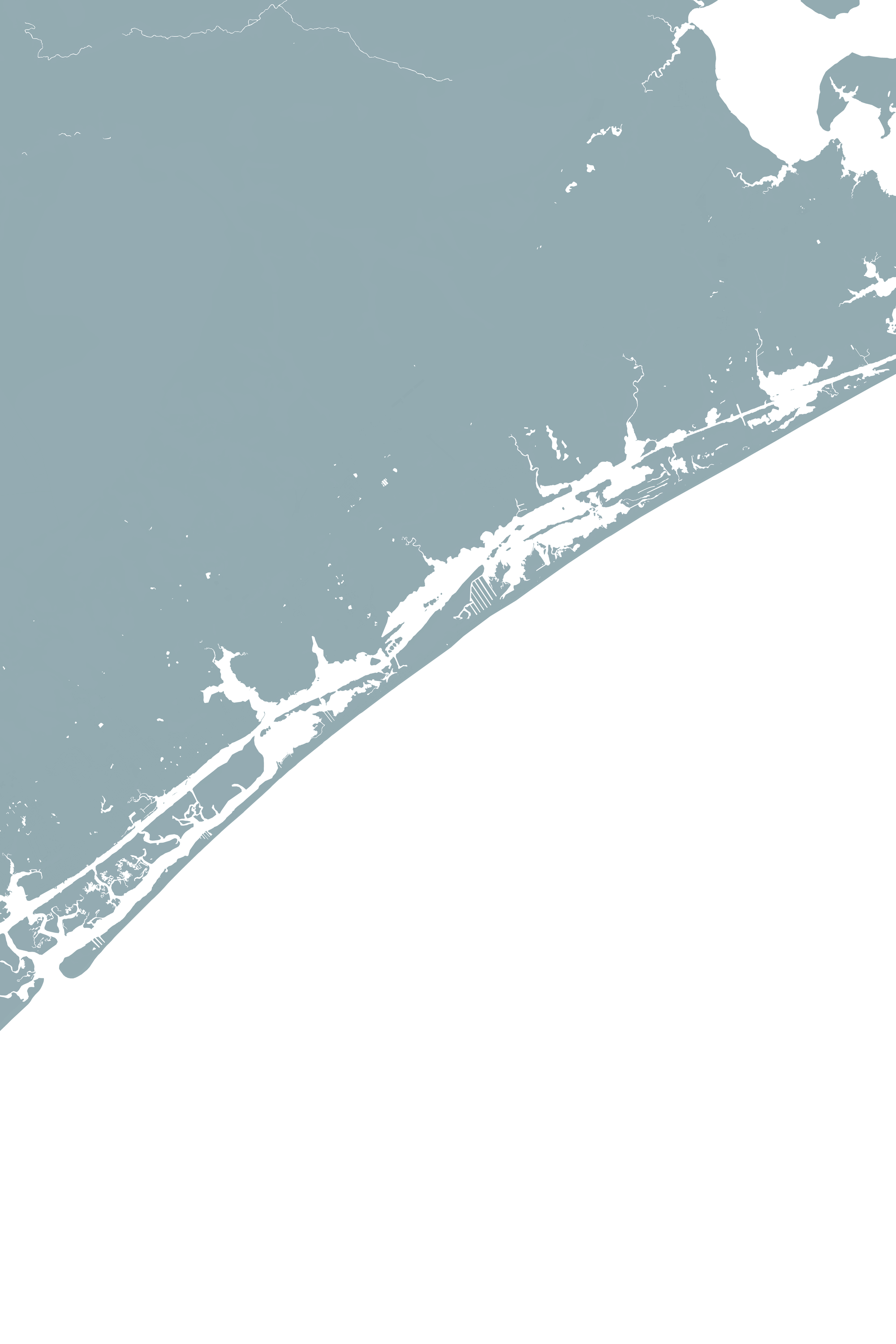 Topsail Island Coastal Map — Fine Art Print Vertical, soft-blue, No Frame, 8x10