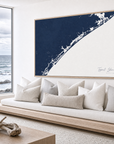 Topsail Island canvas map — sea-view bench interior