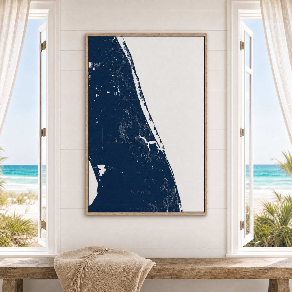 Treasure Coast canvas map — window-scene interior