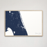 Treasure Coast Coastal Map — Canvas Horizontal, navy, Natural Oak
