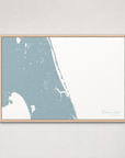 Treasure Coast Coastal Map — Canvas Horizontal — soft-blue, Light Wood