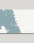 Treasure Coast Coastal Map — Canvas Horizontal, soft-blue, No Frame