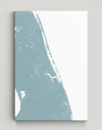 Treasure Coast Coastal Map — Canvas Vertical, soft-blue, No Frame, 16x24