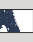 Treasure Coast Coastal Map — Fine Art Print Horizontal, navy, Black Frame, 10x8