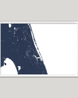 Treasure Coast Coastal Map — Fine Art Print Horizontal, navy, White Frame, 10x8