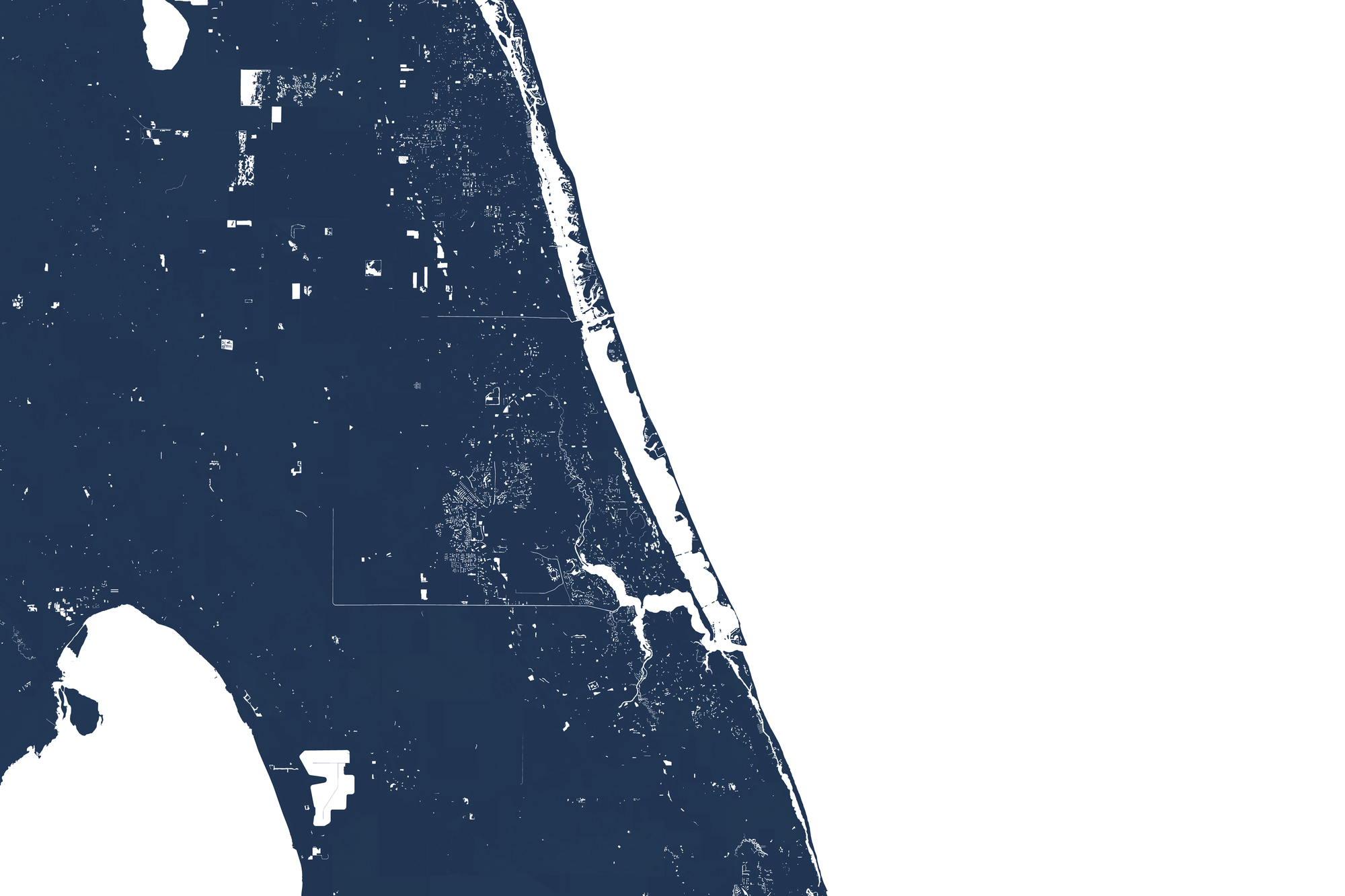 Treasure Coast Coastal Map — Fine Art Print Horizontal, navy, No Frame, 10x8