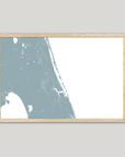 Treasure Coast Coastal Map — Fine Art Print Horizontal, soft-blue, Oak, 10x8
