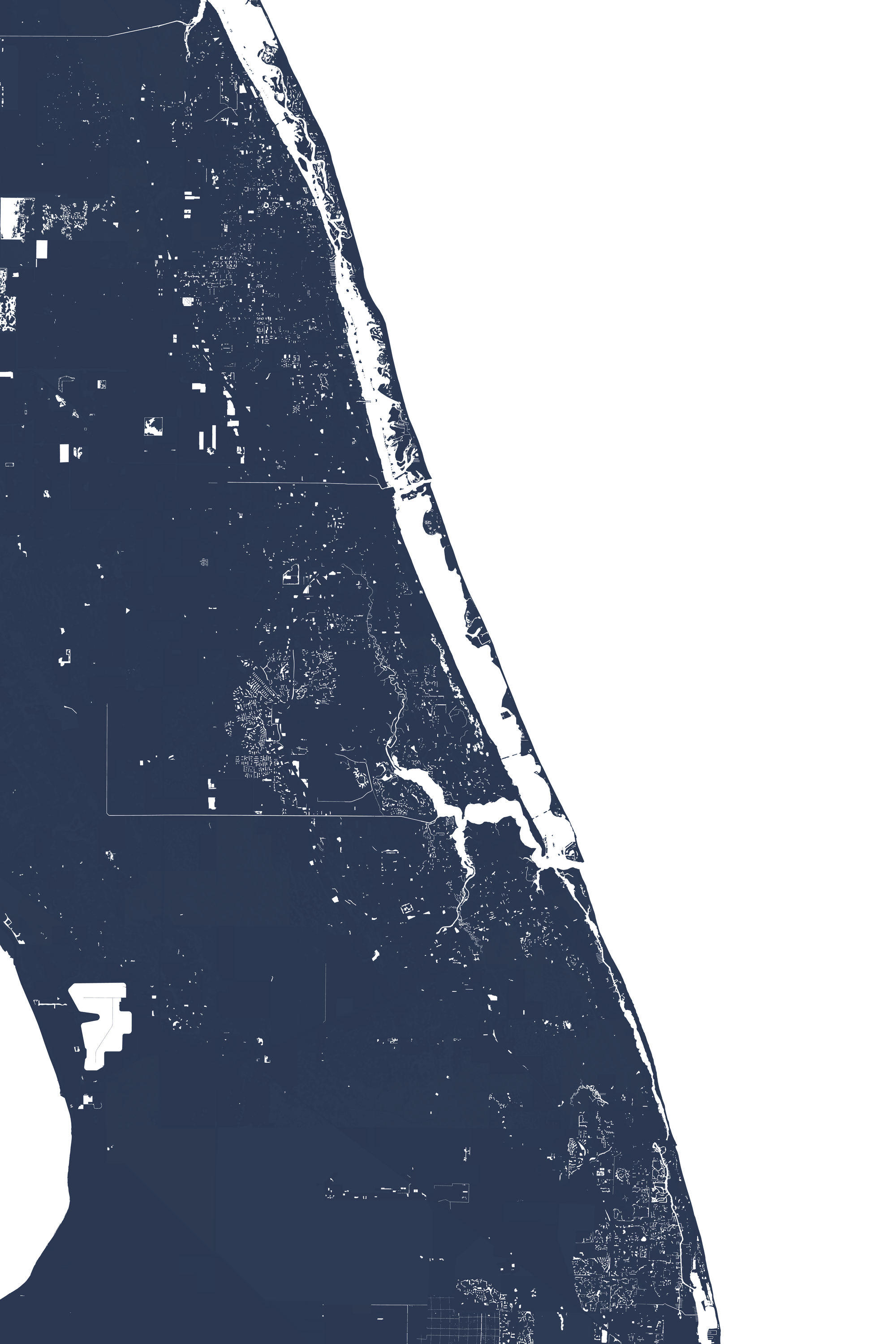 Treasure Coast Coastal Map — Fine Art Print Vertical, navy, No Frame, 8x10