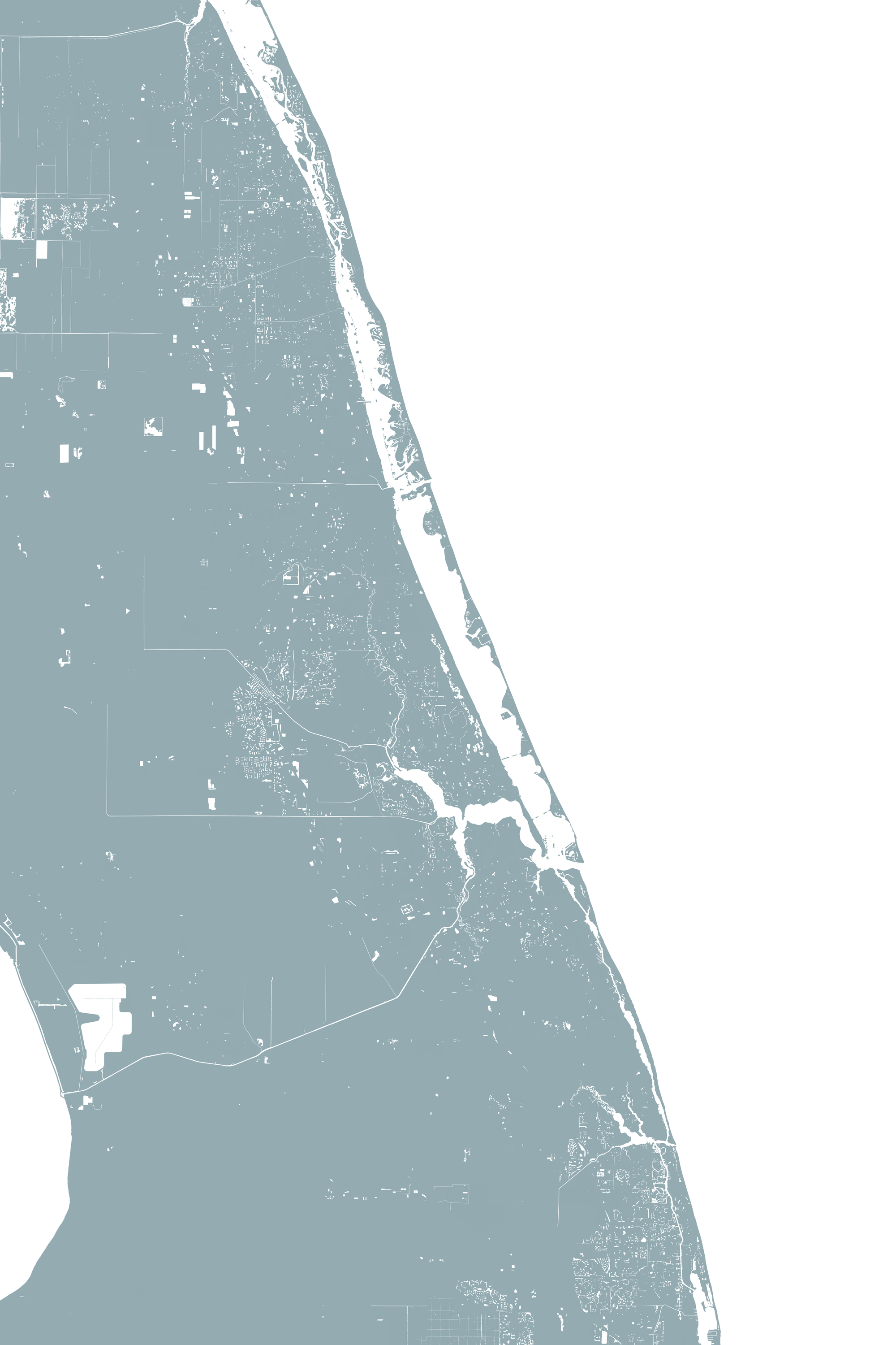 Treasure Coast Coastal Map — Fine Art Print Vertical, soft-blue, No Frame, 8x10