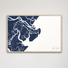 Tybee Island Coastal Map — Canvas Horizontal, navy, Natural Oak