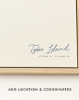 Tybee Island canvas map — location and coordinates customization