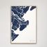 Tybee Island Coastal Map — Canvas Vertical, navy, Natural Oak