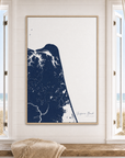 Virginia Beach canvas map — window-scene interior