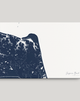 Virginia Beach Coastal Map — Canvas Horizontal, navy, No Frame
