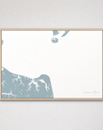 Virginia Beach Coastal Map — Canvas Horizontal — soft-blue, Light Wood