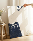 Virginia Beach navy vertical wrapped canvas map in the ratio 2:3 hand mockup