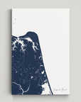 Virginia Beach Coastal Map — Canvas Vertical, navy, No Frame