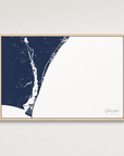 Wilmington Coastal Map — Canvas Horizontal — navy, Light Wood