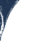 Wilmington Coastal Map — Fine Art Print Horizontal, navy, No Frame, 10x8